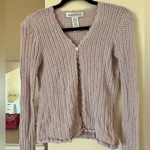 Vintage Pink Lace Knit Cardigan